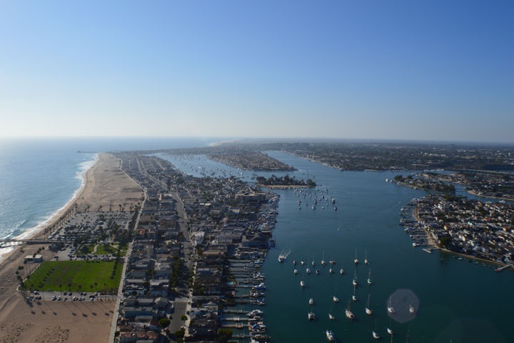 Aerial Photography of Balboa Peninsula in Newport Beach, CA