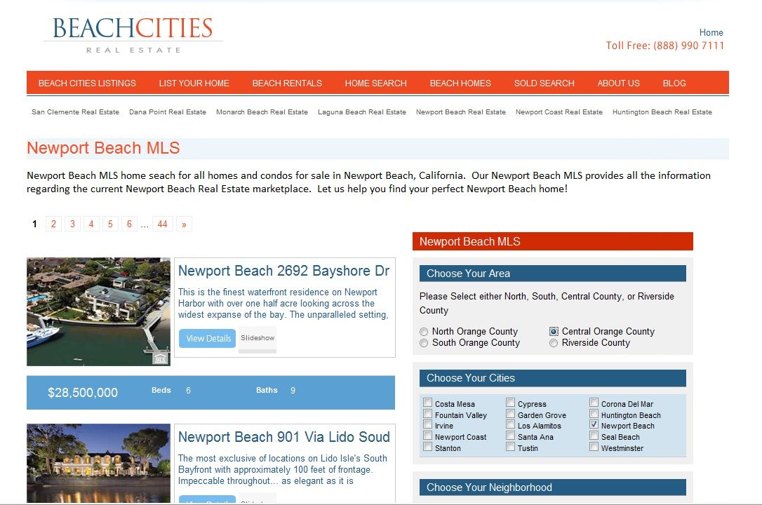 Newport Beach MLS | Newport Beach MLLS Listings | Newport Beach MLS Home Search